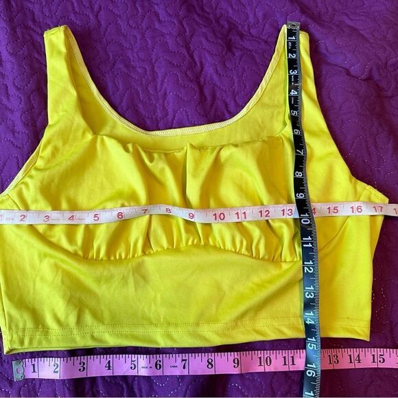 High waisted ruffled sexy shorts & crop top set - 2XL - yellow-ish- NEOT - Picture 4 of 9